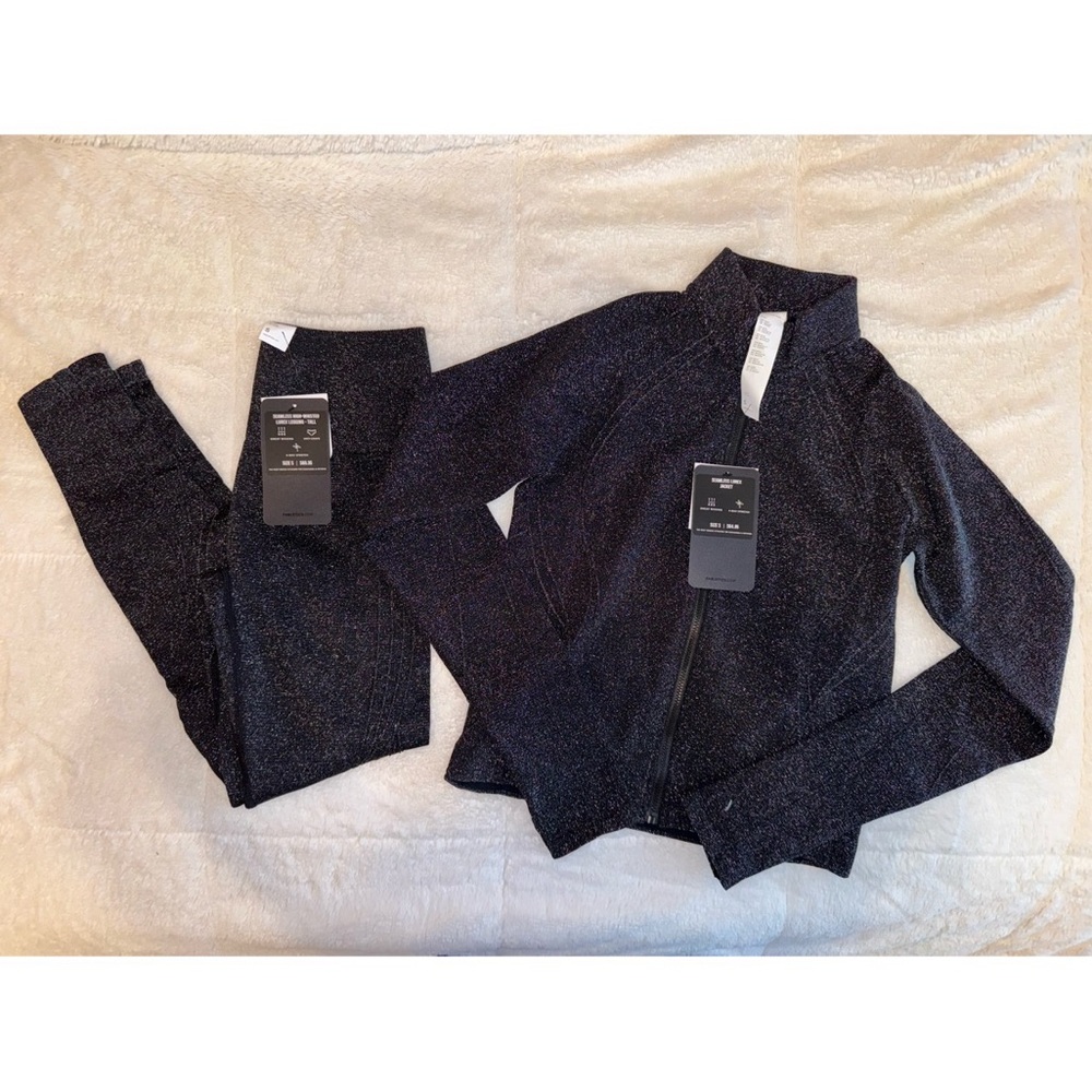 Fabletics Black Sparkly Activewear Set
